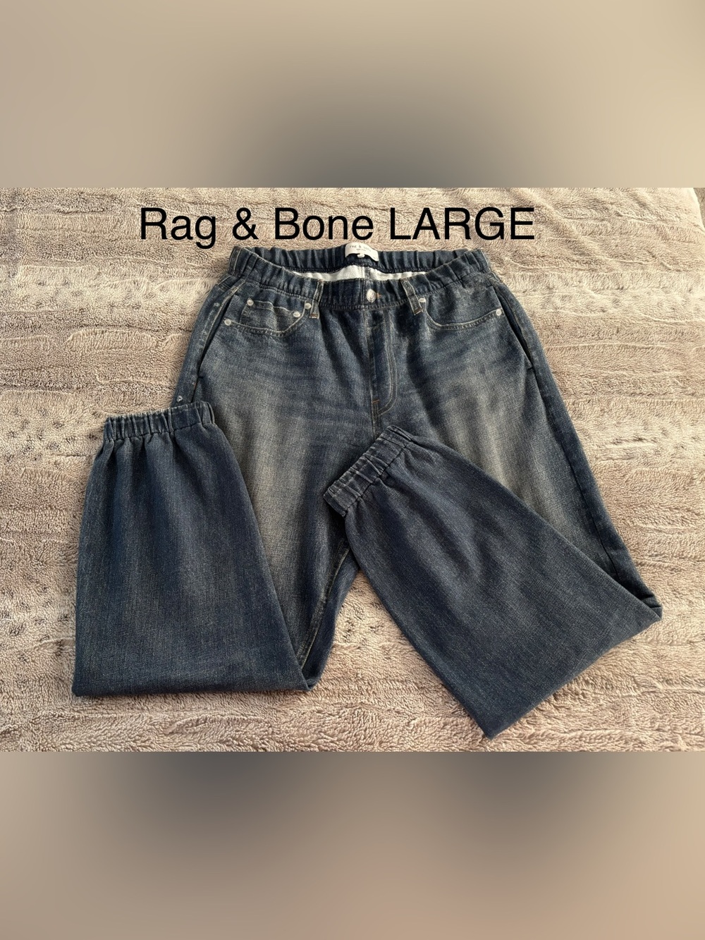 rag & bone women Dark Blue Miramar elastic waist and ankles Jeans size large
